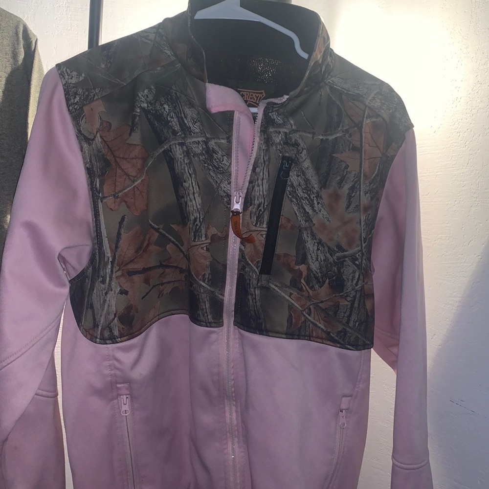 Pink and camo zip up jacket